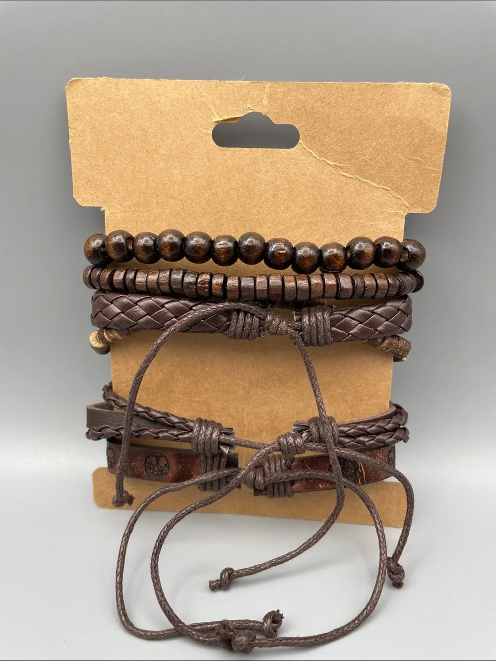 Stacked Brown and Turquoise Men's Bracelet Set